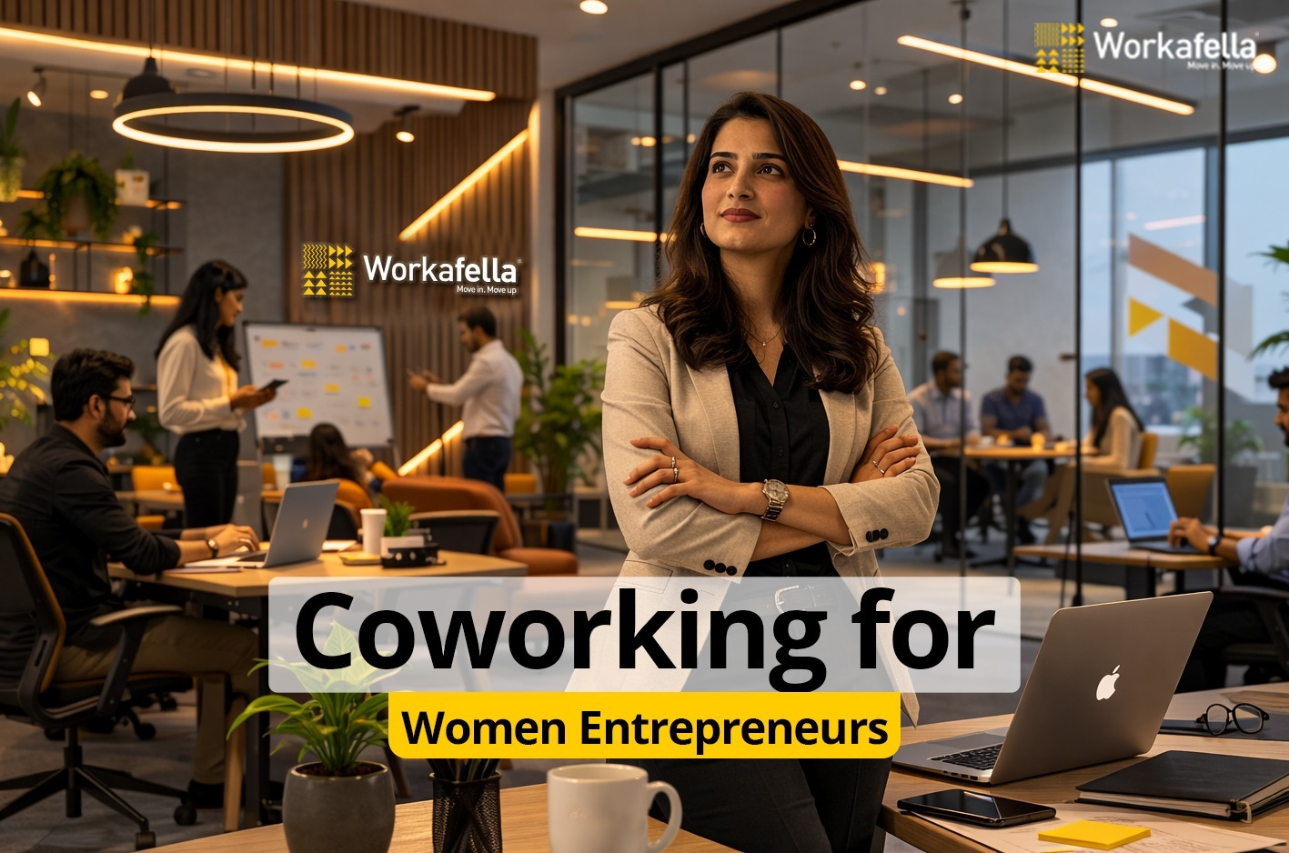 women founder working in premium office space in india